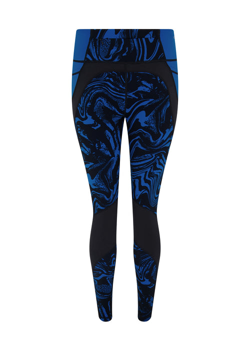 Prowess Print Block Leggings- Blue Swirl